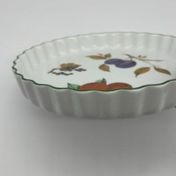 Vintage Royal Worcester Fine China Evesham Vale Pattern 9 Inch Tart Dish, Marked - Picture 5 of 6
